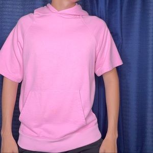 Men’s Pink Short Sleeve Hoodie